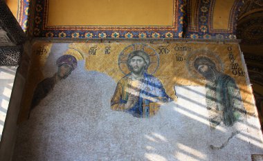  Istanbul'da Ayasofya mozaiği