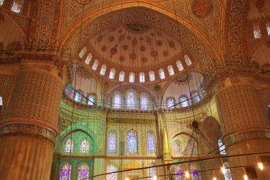  Istanbul'da Sultanahmet Camii iç