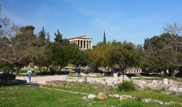 Tempel van Hephaestus in de Agora in Athene — Stockfoto