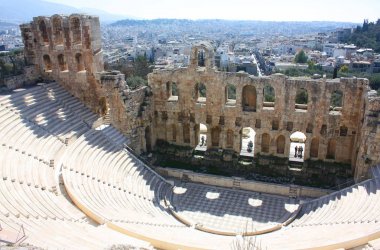 Odeon Herodes Attica Atina'da Akropolis yakınlarında antik tiyatro