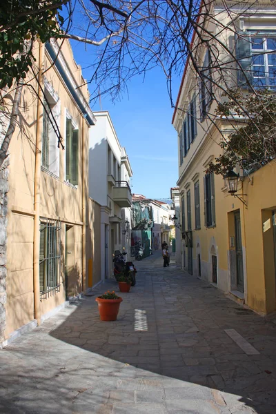 Atena - 6 martie 2017. Străzi din Plaka în Atena — Fotografie, imagine de stoc