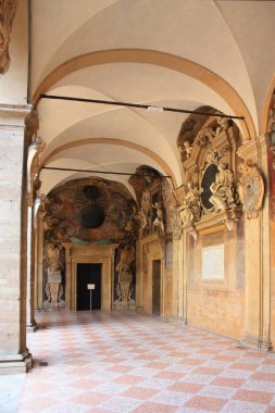 Bologna - 12 Eylül 2016. Arcade veranda Üniversitesi Bologna, Bologna, İtalya