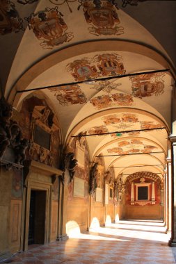 Bologna - 12 Eylül 2016. Arcade veranda Üniversitesi Bologna, Bologna, İtalya