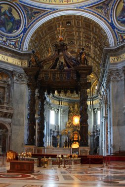 Roma - 7 Haziran 2016. St. Peter's Cathedral Vatikan iç