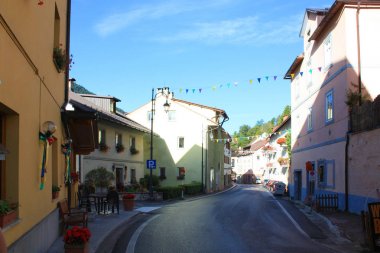 Tarvisi - 12 Eylül 2016. Sabah Tarvisio, İtalya'da sokak