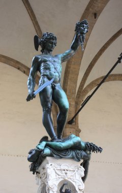 Perseus sculpture of Cellini in Loggia de Lanzi, Florence clipart