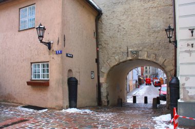 Riga - 12 Aralık 2017. İsveçli kapıları Riga