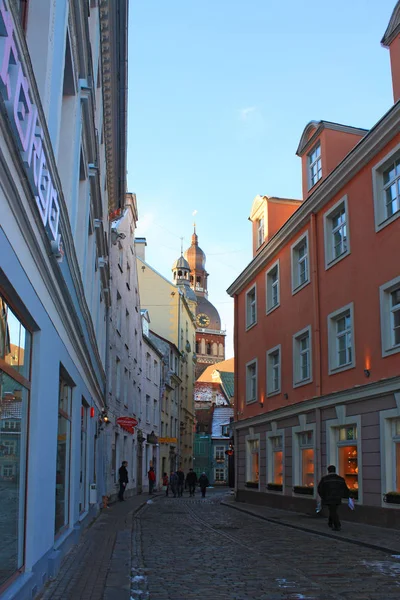 Riga - 12 dicembre 2017. Centro storico di Riga, Lettonia — Foto Stock