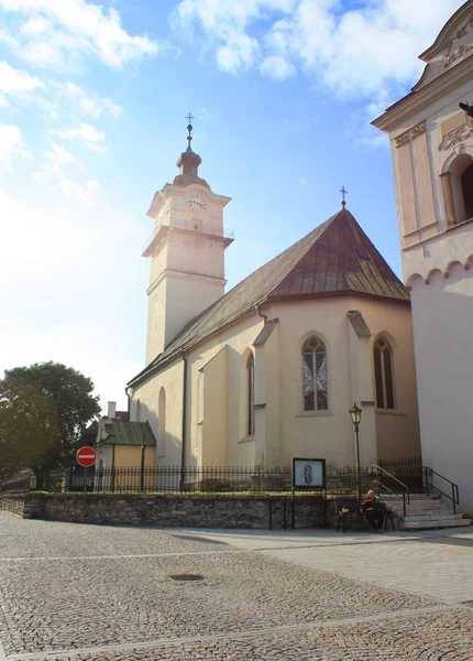 Poprád - október 22-én 2016-ban. A Spišská Sobota (Poprad) Szlovákia Szent György-székesegyház — Stock Fotó