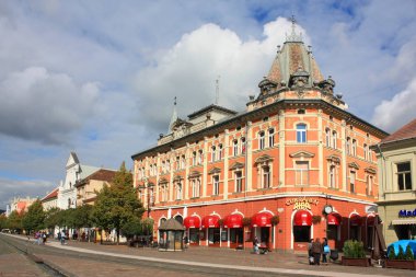 Kosice - 20 Nisan 2017. Andrassy sarayda Kosice eski şehirde (Zucernia Aida)