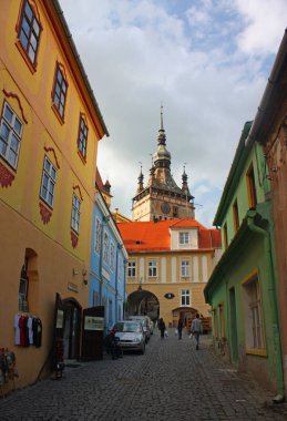 Sighisoara - 3 Mayıs, 2017.Historical kentin Sighisoara, Romanya