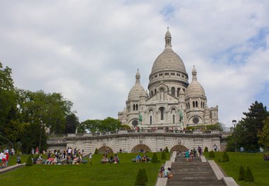 Paris - 27 Mayıs 2017. Sacr-Coeur Katedrali Paris, Fransa