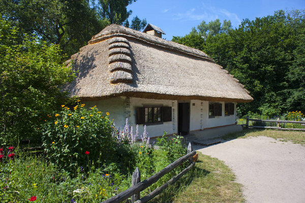 Traditional Ukrainian house in Pirogovo, Ukraine