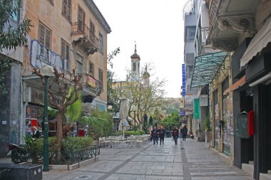 Sokakta Plaka alan Atina, Yunanistan