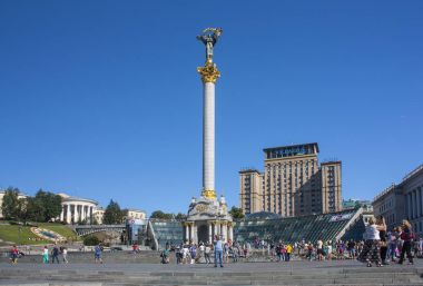 Kiev - Jule 27, 2017. Bağımsızlık Meydanı Kiev, Ukrayna