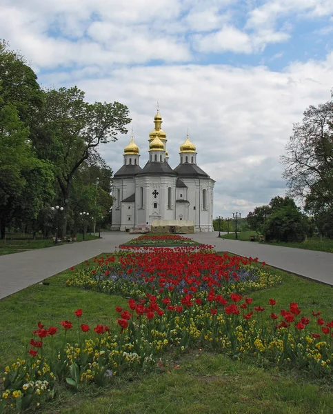Ekateriniskaya церква у м. Чернігів, Україна — стокове фото