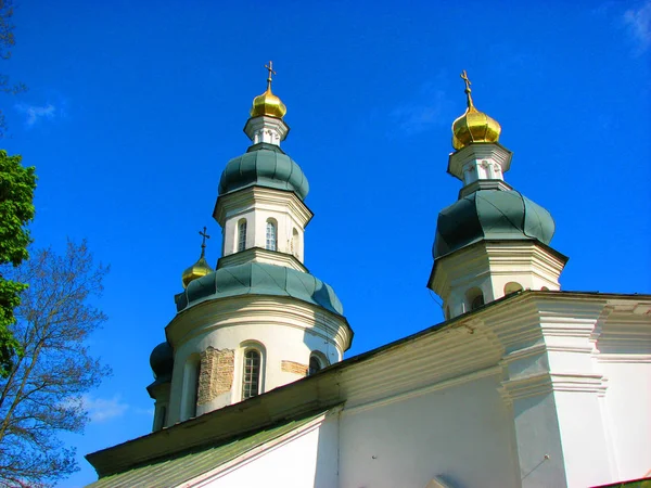 Kuppeln der Iljinski-Kirche in Tschernigow, Ukraine — Stockfoto