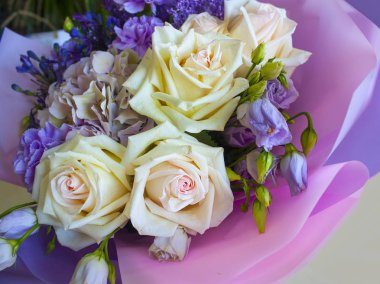 Beyaz gül closeup pembe backgroung üzerinde