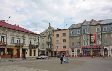 Drohobych - Jule 21, 2015. entral Meydanı ülkelerinden, Ukrayna