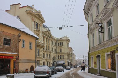 Vilnius - 15 Aralık 2017. Vilnius, Litvanya'nın eski şehir