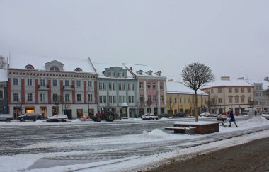 Vilnius - 15 Aralık 2017. Vilnius, Litvanya'nın eski şehir