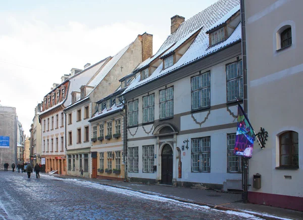 Riga - 12 dicembre 2017. Centro storico (centro storico) di Riga prima di Natale, Lettonia — Foto Stock