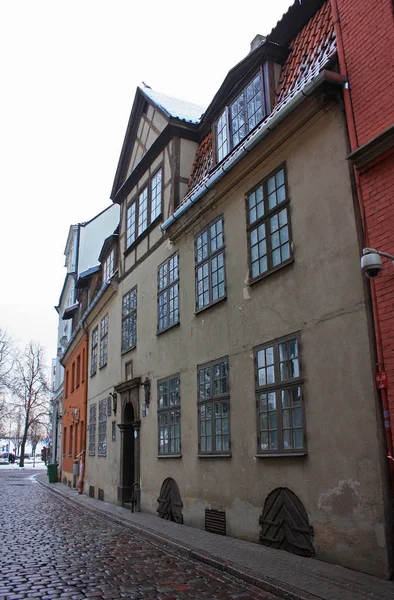 Riga Letonia Enero 2018 Casas Antiguas Casco Antiguo Riga Letonia — Foto de Stock