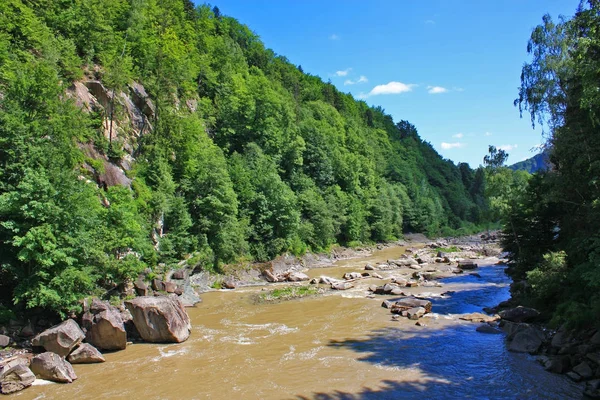 Горная река Прут в Яремче, Украина — стоковое фото