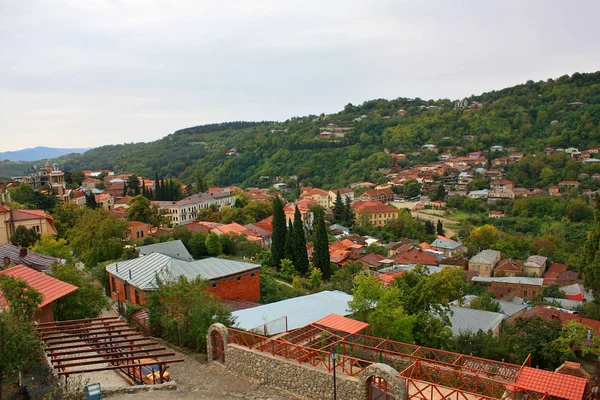 Panorama da cidade de Signagi (Signaghi) em Kakheti, Geórgia — Fotografia de Stock