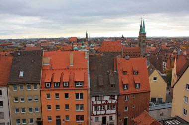 Nürnberg, Ansbach'da bölge, Bavyera, Almanya eski şehir panoramik manzaralı