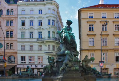 Viyana - 20 Eylül 2016. Donnerbrunnen Çeşmesi, Viyana, Avusturya