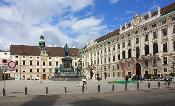 Vienna - September 20, 2016. Statue of Franz II before Hofburg Palace in Vienna, Austria