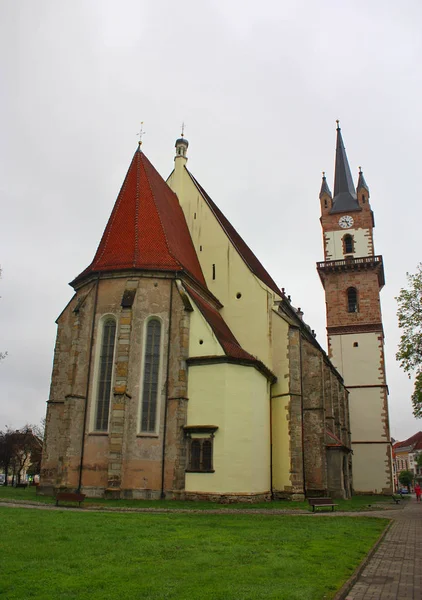 Evangélikus Templom Románia Beszterce — Stock Fotó