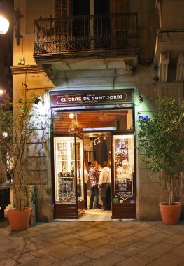 Barselona - 10 Mayıs 2016. Giriş Cafe Barselona, İspanya