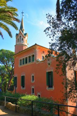 Gören - Antoni Gaudi Müzesi içinde Park Guell, Barselona manzarası