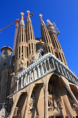 Barcelona - 15 Kasım 2016. Antonio Gaudi Barcelona'da Sagrada Familia