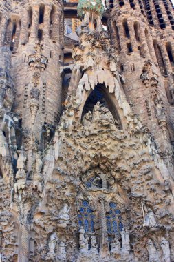 Barcelona - 15 Kasım 2016. Barcelona'da Antonio Gaudi, Sagrada Familia parçası