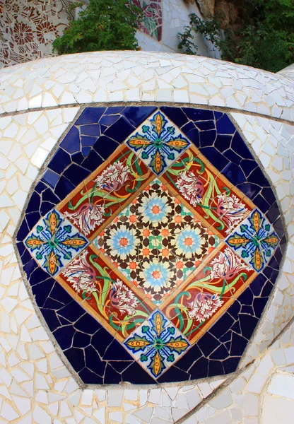 Barcelona Octubre 2016 Mosaico Parque Güell Barcelona —  Fotos de Stock