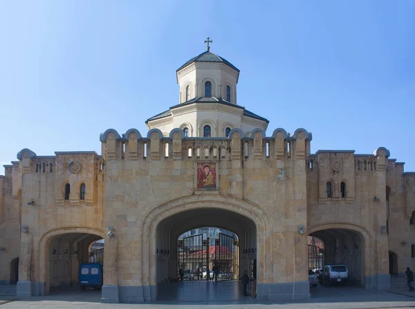 Tbilisi December 2017 Central Gateway Holy Trinity Cathedral Tbilisi Sameba — Stock Photo, Image