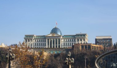 Tiflis - 16 Aralık 2017. Görünüm Cumhurbaşkanlığı Sarayı Gürcistan Tiflis, Gürcistan