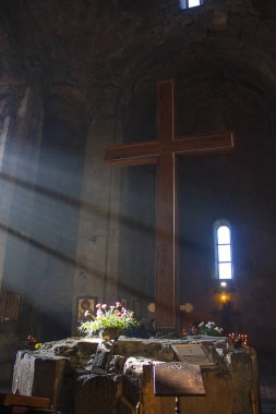 Jvari - 16 Aralık 2017. İç Gürcistan'daki Jvari Manastırı