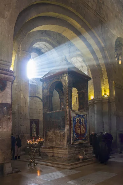 Tbilisi Dezembro 2017 Interior Catedral Svetitskhoveli Mtskheta Geórgia — Fotografia de Stock