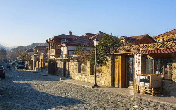 Mtskheta Diciembre 2017 Pintorescas Calles Mtskheta Con Tiendas Hoteles Tiendas — Foto de Stock