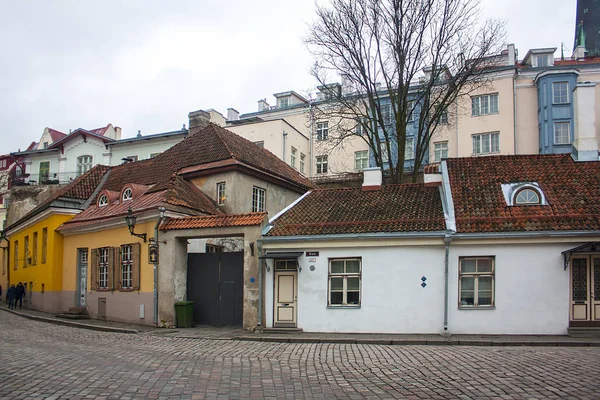 爱沙尼亚 2018年1月3日 历史悠久的街道在塔林老城 — 图库照片