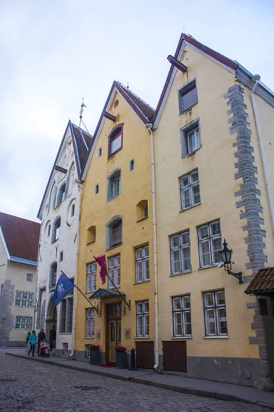 Tallinn Estland Januar 2018 Mittelalterliche Häuser Drei Schwestern Genannt Der — Stockfoto