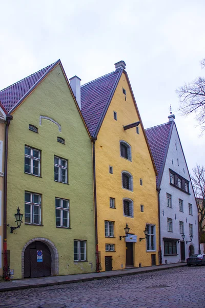 Tallinn Estonya Ocak 2018 Vintage Eski Tallinn Şehir Tarihi Binalarda — Stok fotoğraf