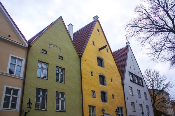 Tallin Estonia Stycznia 2018 Vintage Zabytkowych Budynków Tallinie — Zdjęcie stockowe