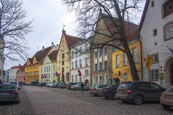 Tallinn Estonia Gennaio 2018 Edifici Storici Epoca Nel Centro Storico — Foto Stock