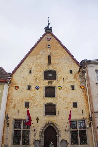 Tallinn Estonya Ocak 2018 Tallinn Şehir Tiyatrosu Ortaçağ Eski Town — Stok fotoğraf