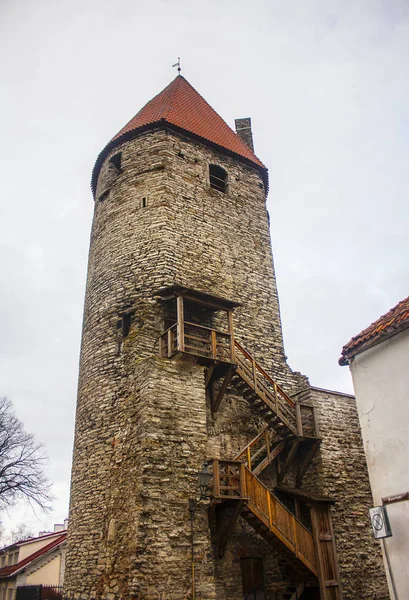 Torre Placa Torre Epping Ciudad Vieja Tallin — Foto de Stock